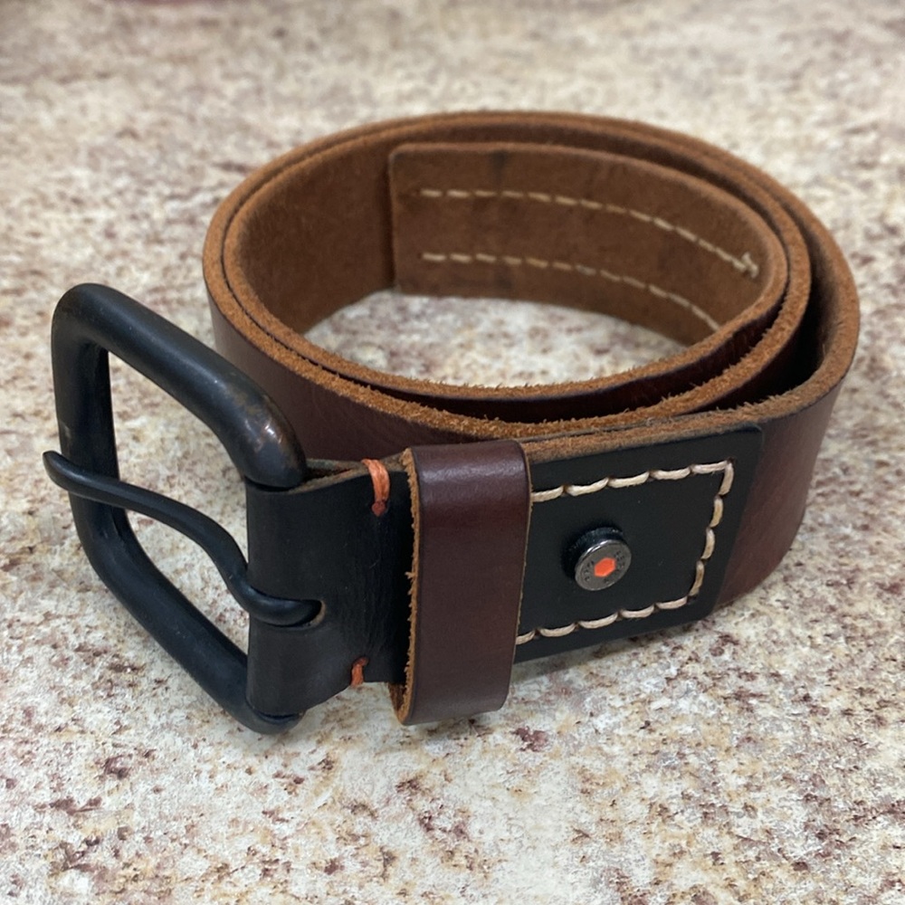 Timberland Pro men’s 32 brown double stitch leather belt